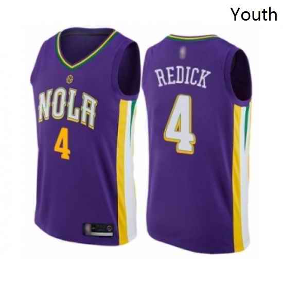 Youth New Orleans Pelicans 4 JJ Redick Swingman Purple Basketball Jersey City Edition